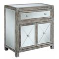 Convenience Concepts Gold Coast Vineyard Mirrored Cabinet, Weathered White HI21814